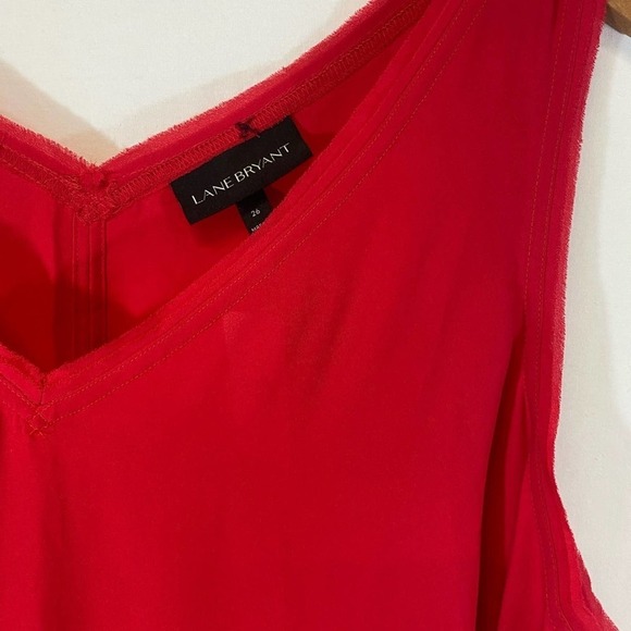 NWT Lane Bryant Hot Pink Semi Sheer A Symmetrical Tank Size 26 Plus - Picture 9 of 10